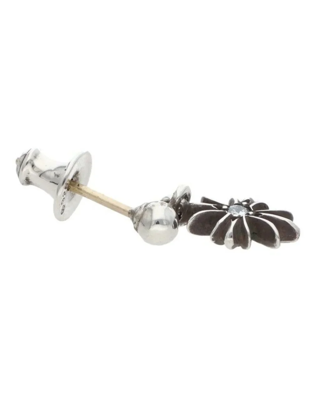 Chrome Hearts Tny CH Pls Dia Tiny Ech Plus Drop Silver Earrings